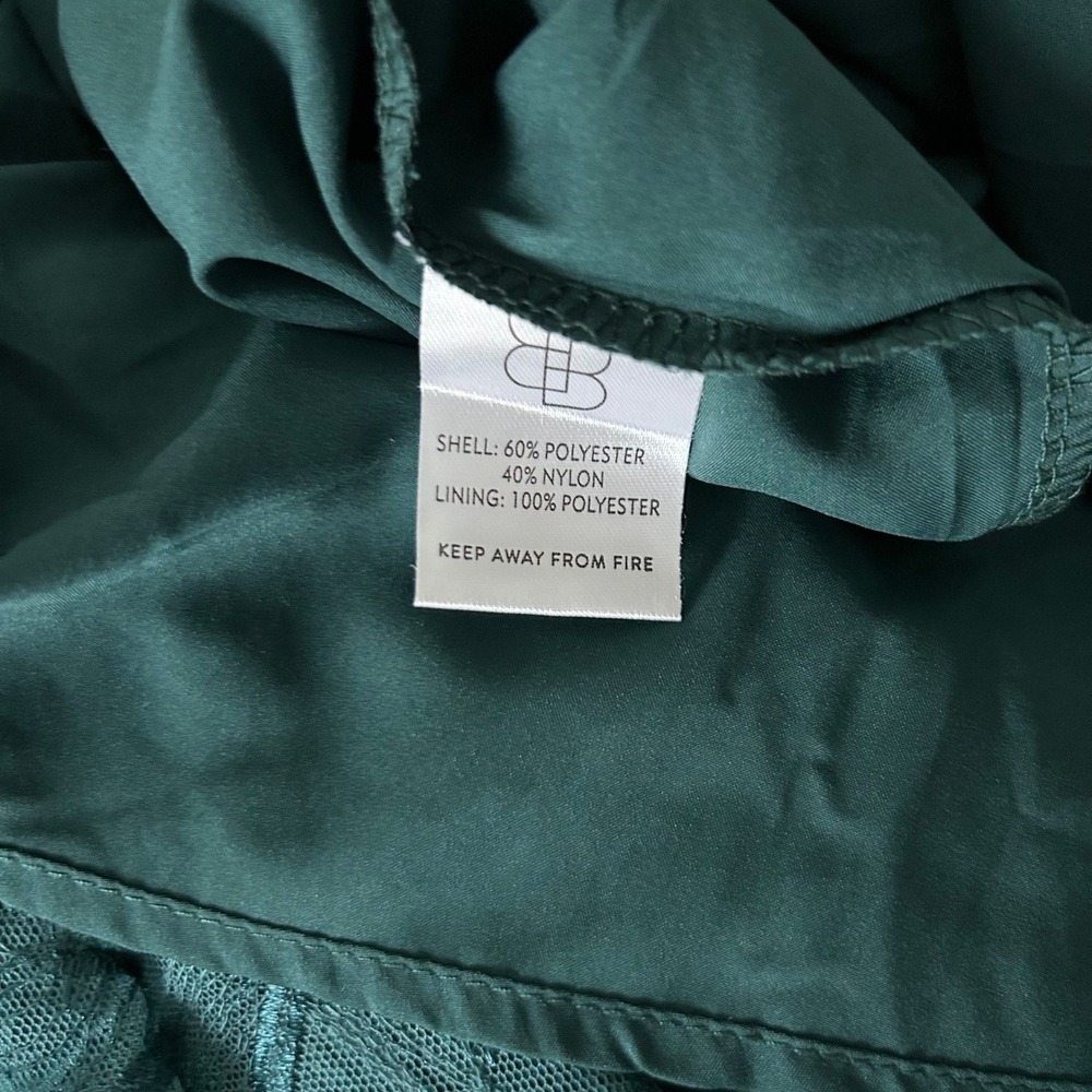 NEW Baltic Born Paloma Smocked Tiered Feather Maxi Dress Emerald Green Medium - Picture 6 of 6